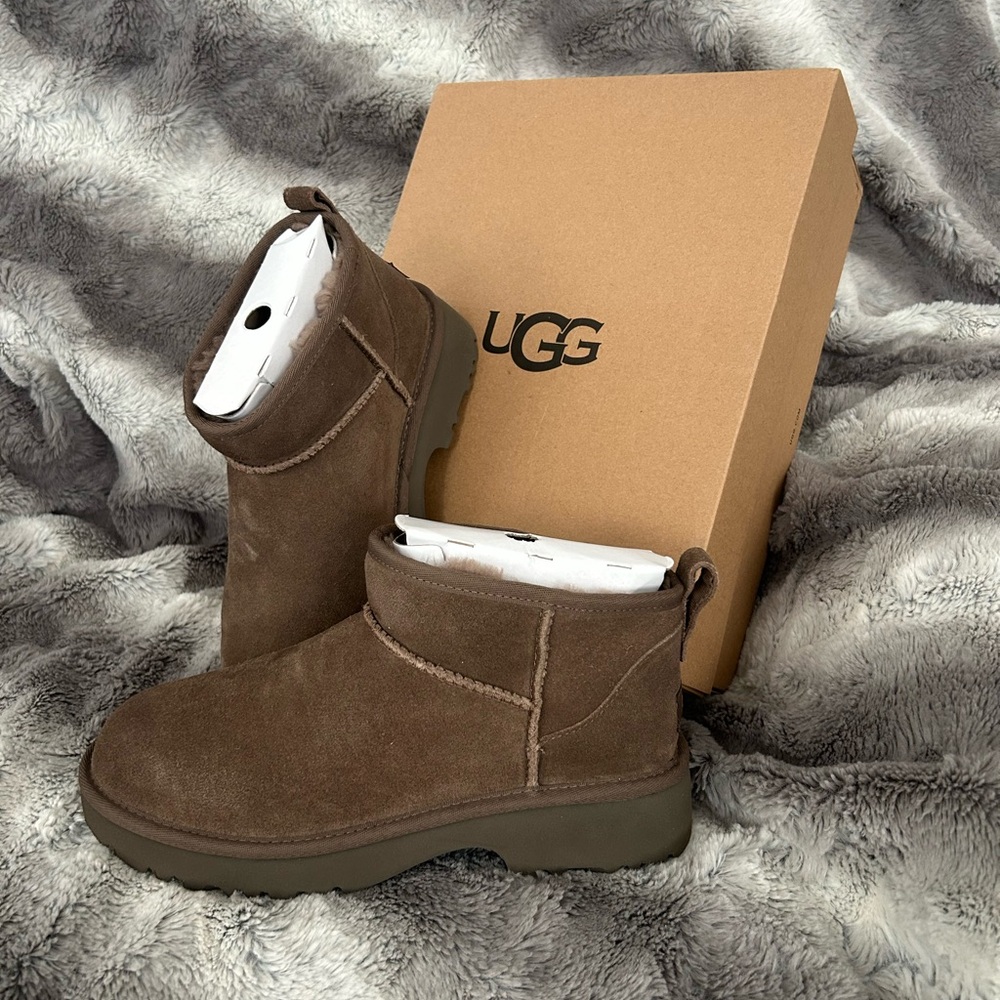 UGG Chocolate Suede Ankle Boots 6